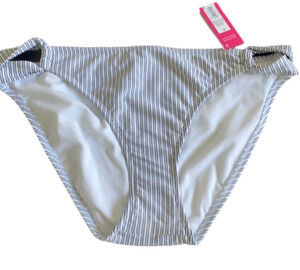 White & Blue Hipster Bikini bottom XL Stripes